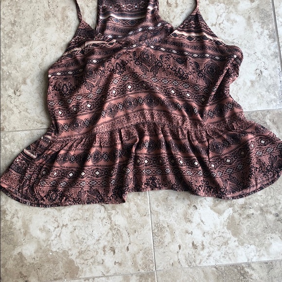 F21 | Rust colored peplum tribal print top - Picture 5 of 7